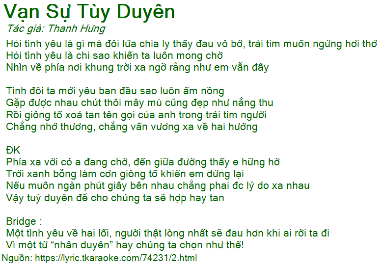 Lời Bài Hát Quốc Thiên Vạn Sự Tùy Duyên Gallery 1