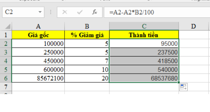 Giảm 20% là bao nhiêu?