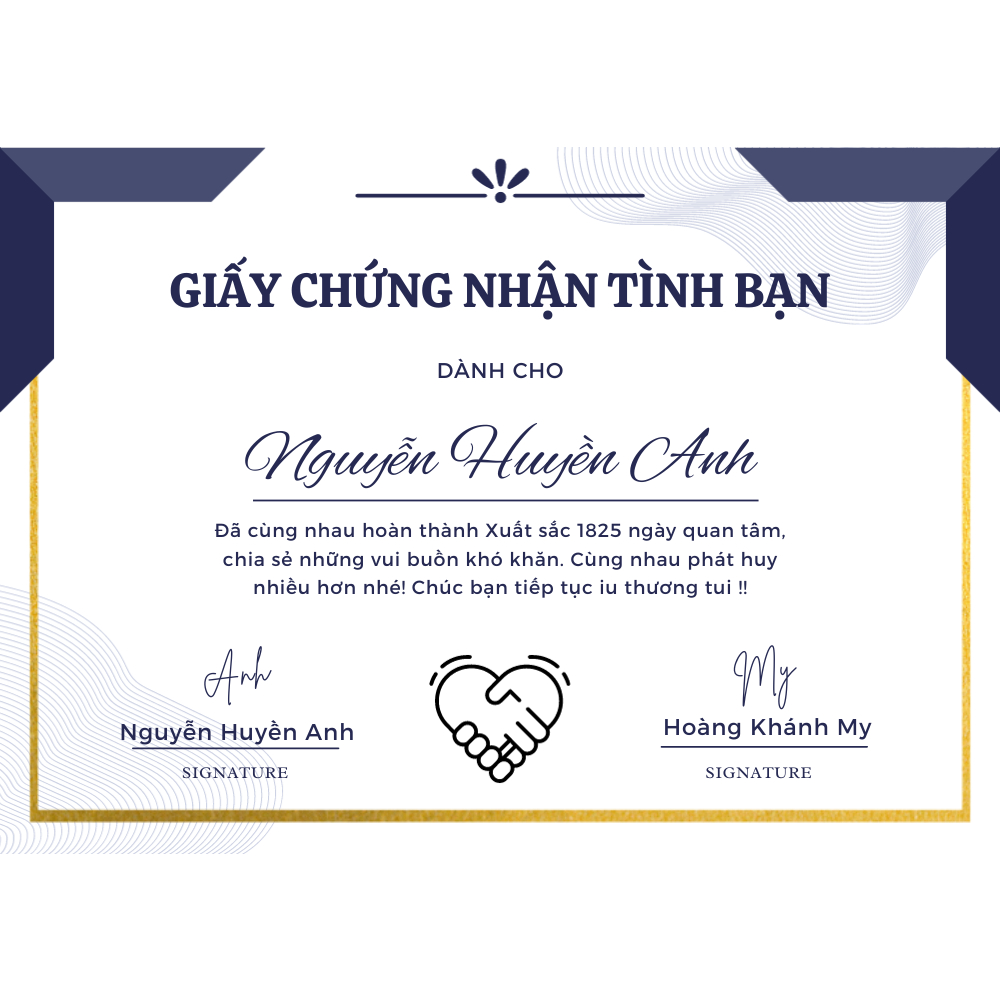 Giấy Chứng Nhận Tình Bạn