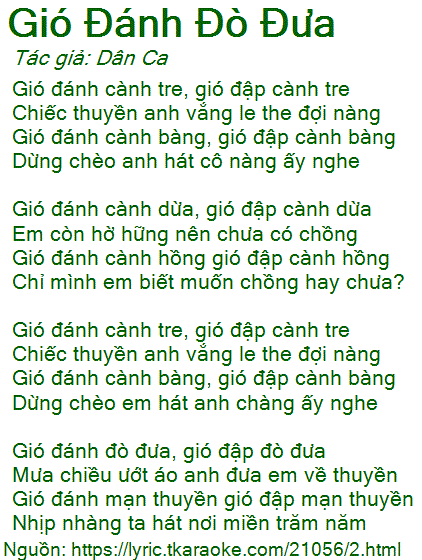Gió Đánh Đò Đưa Lời