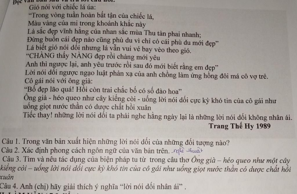 Gió Nói Với Chiếc Lá Úa