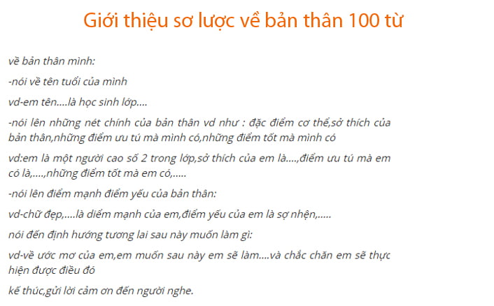 Giới thiệu sơ lược về bản thân