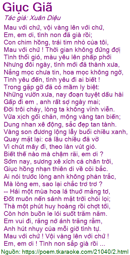 Giục Giã - Xuân Diệu: Phân tích và cảm nhận