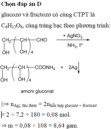 Glucozo tác dụng với AgNO3