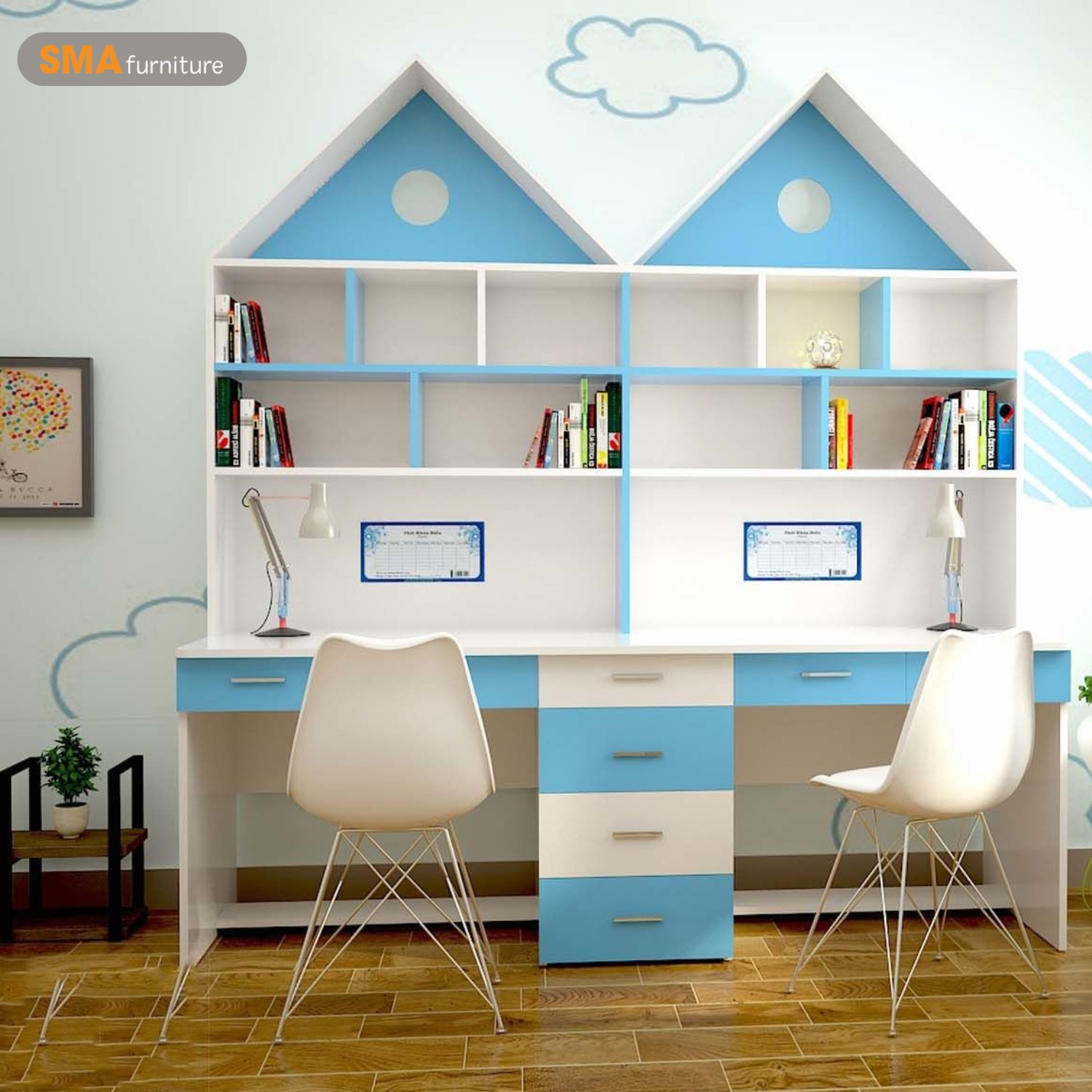 Mẫu Bàn Học Đôi Đẹp Nhất Gallery 2