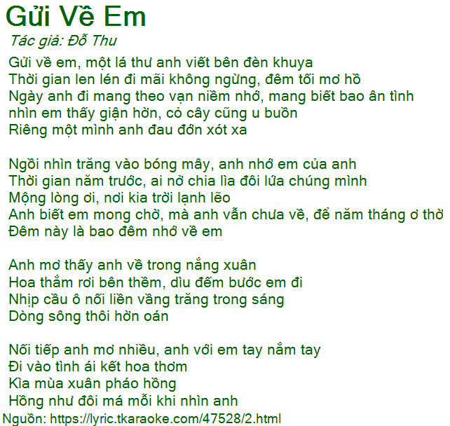 Gửi về em một lá thư