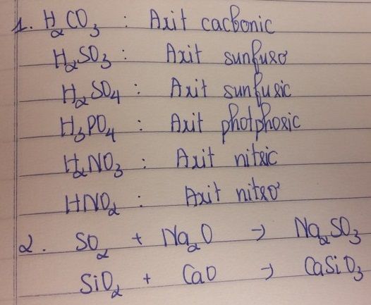 H2CO3 đọc là gì?