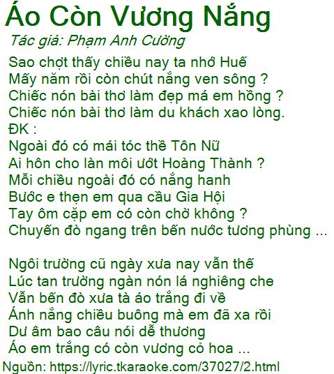 Hạ Còn Vương Nắng Lời Bài Hát