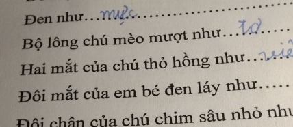 Hai mắt của chú thỏ hồng như gì?