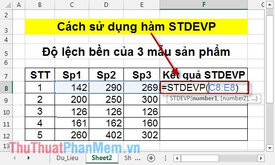 Hàm Độ Lệch Chuẩn Trong Excel