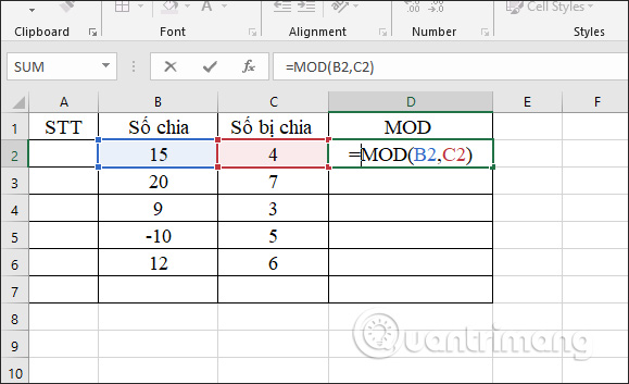 Hàm Lấy Số Dư