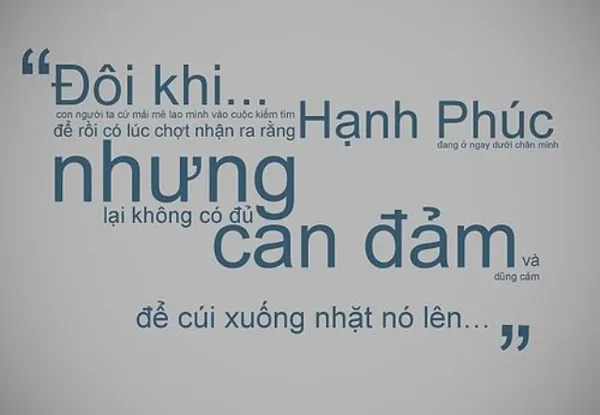 Hạnh phúc là có việc gì đó để làm