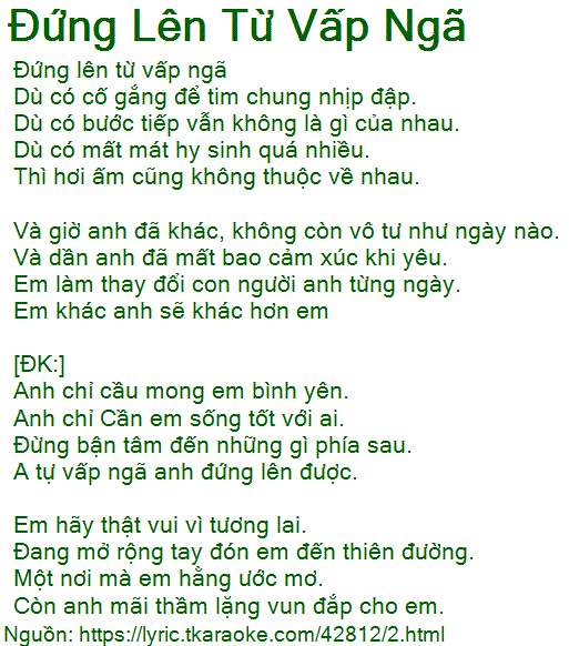 Hãy Đứng Lên Từ Nơi Em Vấp Ngã