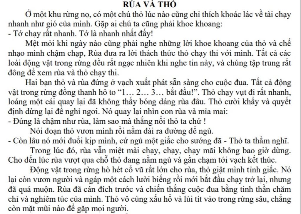 Bài học tâm đắc nhất từ chuyện Rùa và Thỏ