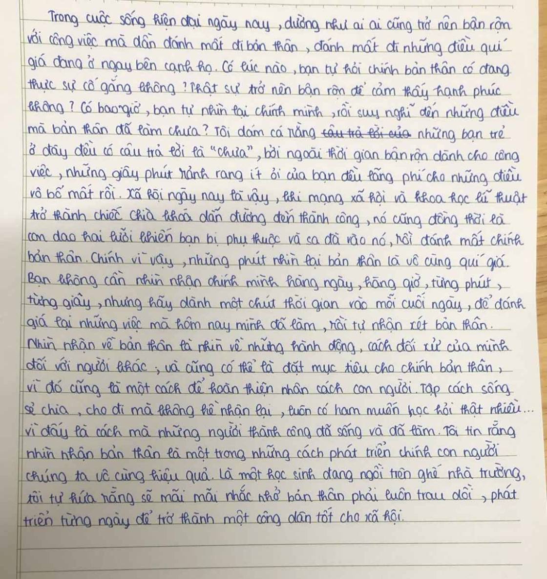 Hãy viết một đoạn