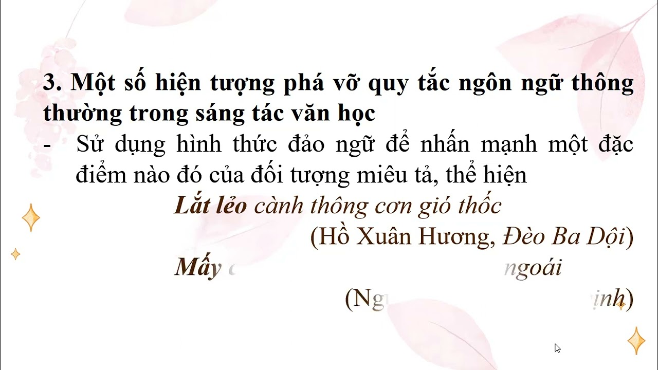 Hiện tượng phá vỡ quy tắc ngôn ngữ thông thường