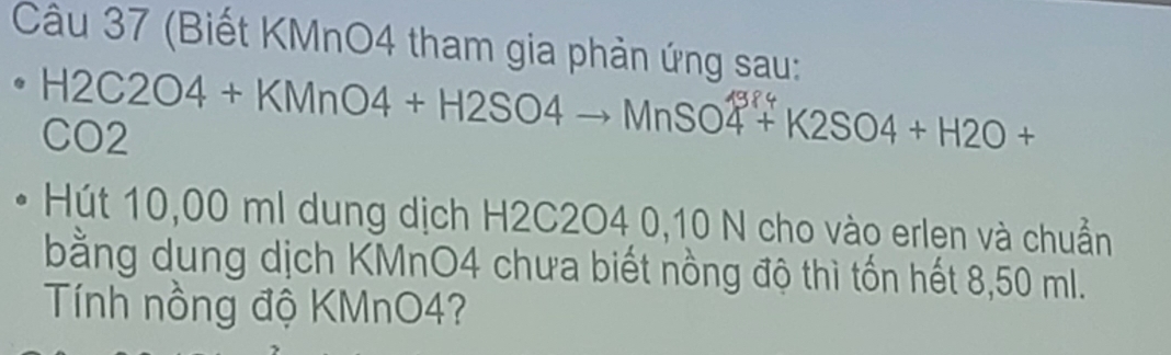 KMnO4 + H2SO4 + H2C2O4 + MnSO4: Phản ứng và Giải thích Hiện tượng Gallery 1