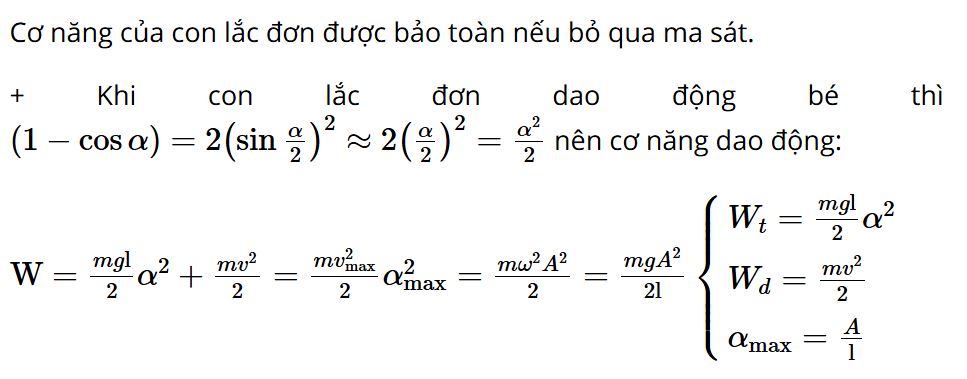 Công thức tính thế năng của con lắc đơn Gallery 1