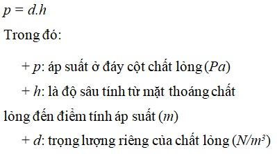 Công thức tính áp suất chất lỏng lớp 8 Gallery 1