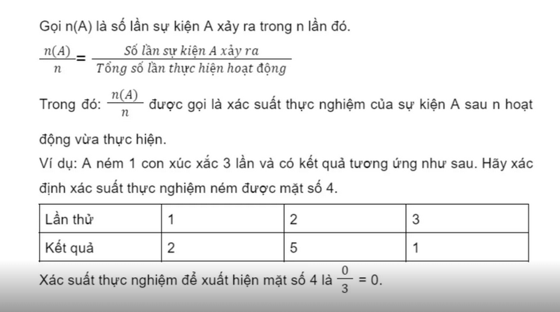 Công thức tính xác suất thực nghiệm Gallery 1