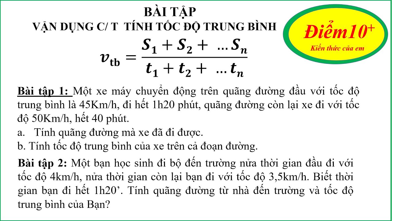 Công thức tính tốc độ trung bình Gallery 1