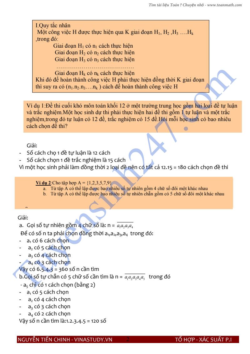 Ví dụ về Quy tắc Nhân trong Toán Học Gallery 1