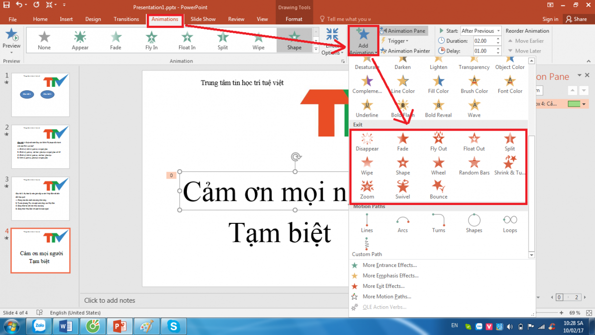 Cách tạo hiệu ứng xuất hiện rồi biến mất trong PowerPoint Gallery 1