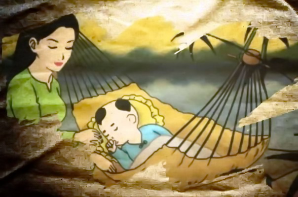 Hình ảnh mẹ ru bé ngủ