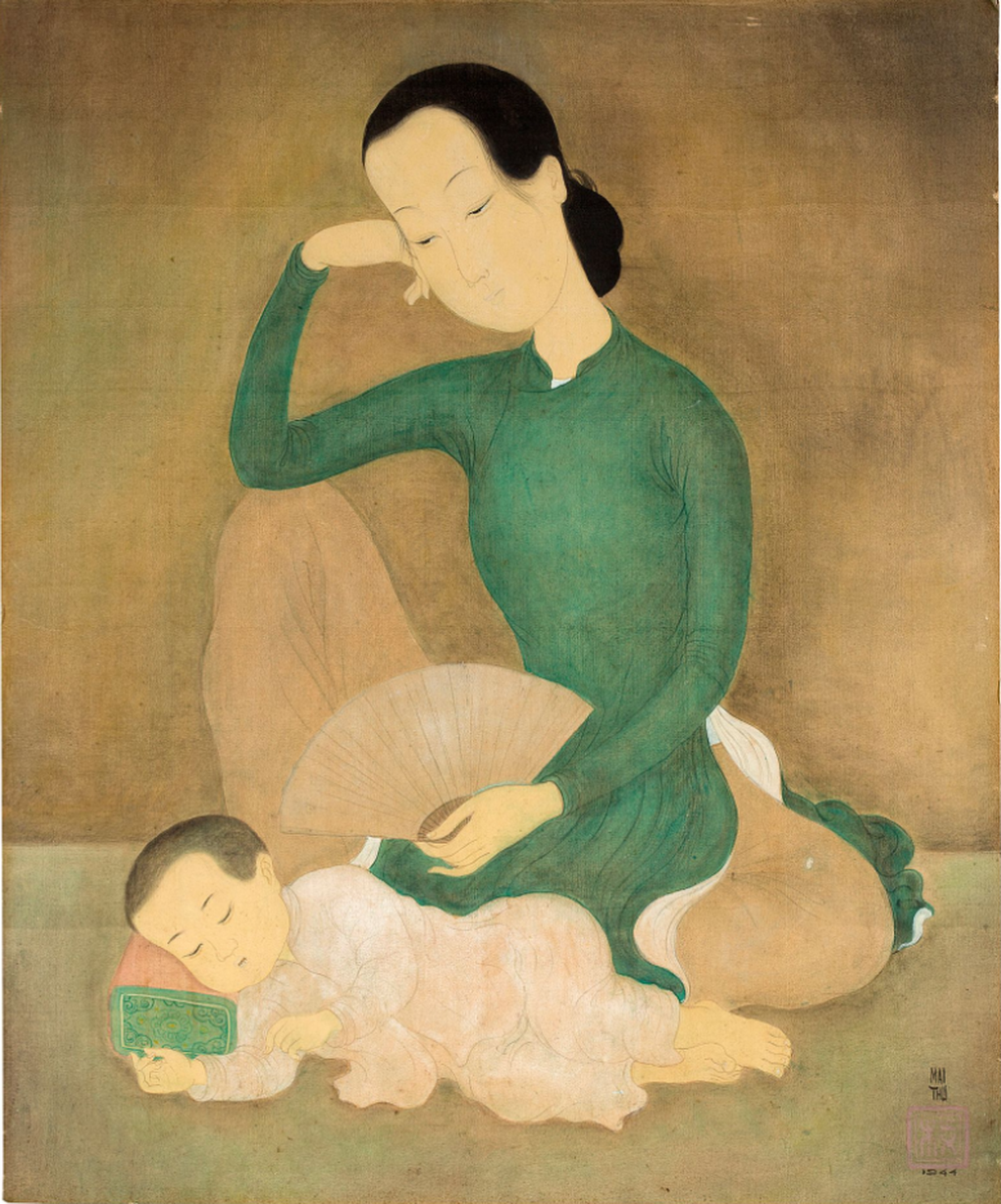 Hình ảnh mẹ ru con ngủ