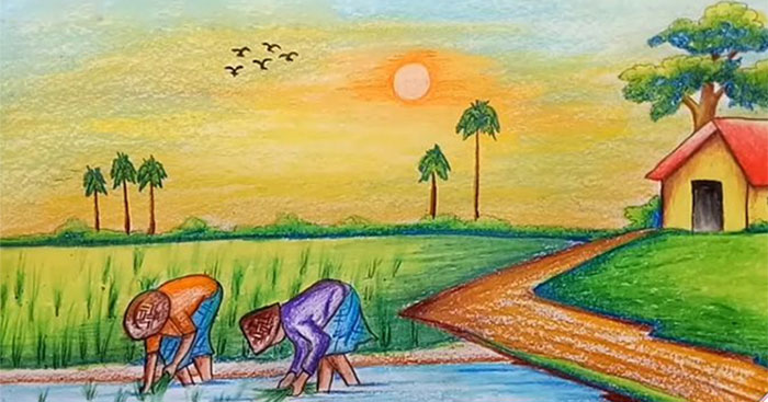 Tả mẹ đang cấy lúa Gallery 1