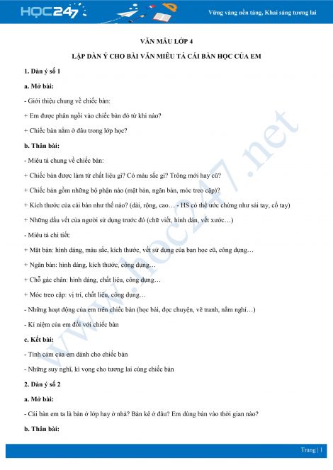Tả cái bàn học của em Gallery 1
