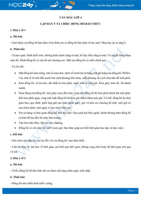 Tả chiếc đồng hồ báo thức Gallery 1