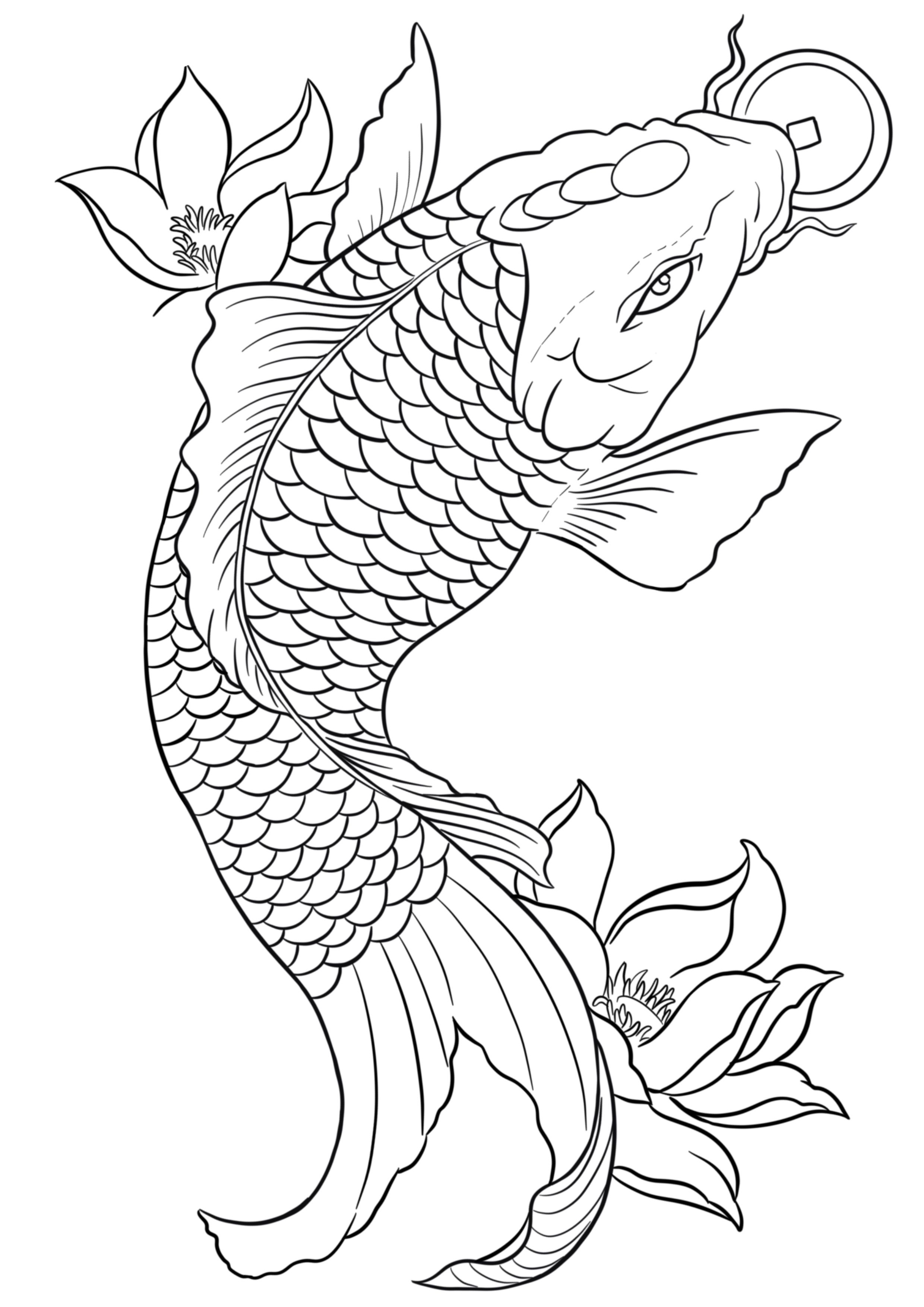 Hình Xăm Cá Chép Đơn Giản