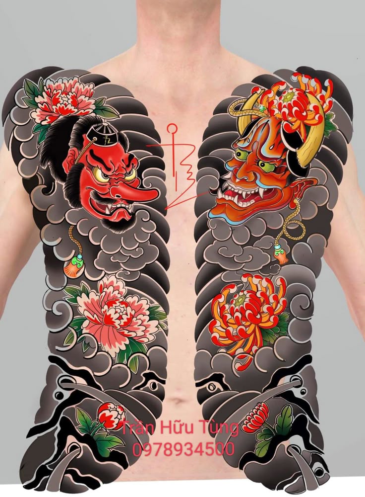 Hình Xăm Full Ngực Nam Nhật Cổ