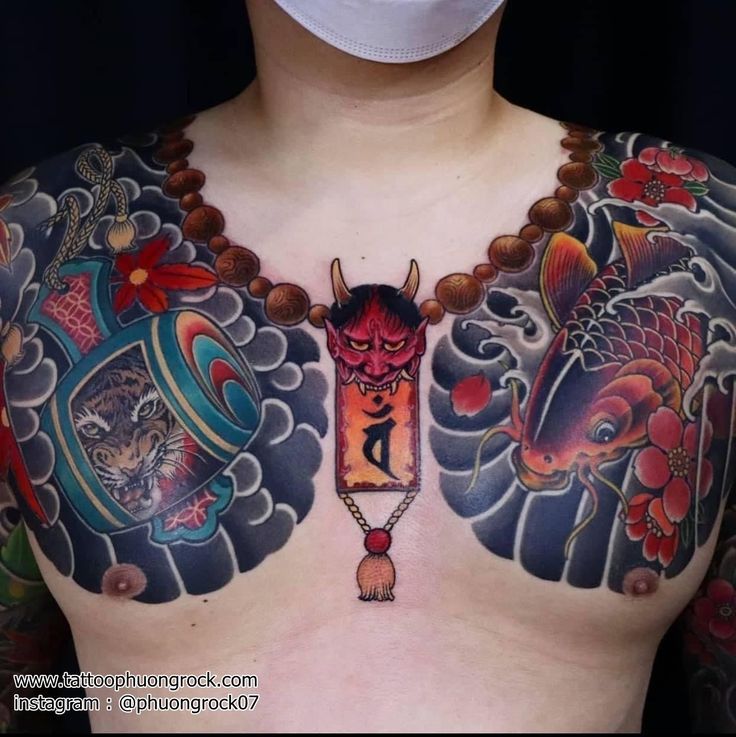 Hình Xăm Vòng Cổ Nhật Bản