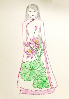 Họa tiết vẽ áo dài lớp 7 Gallery 2