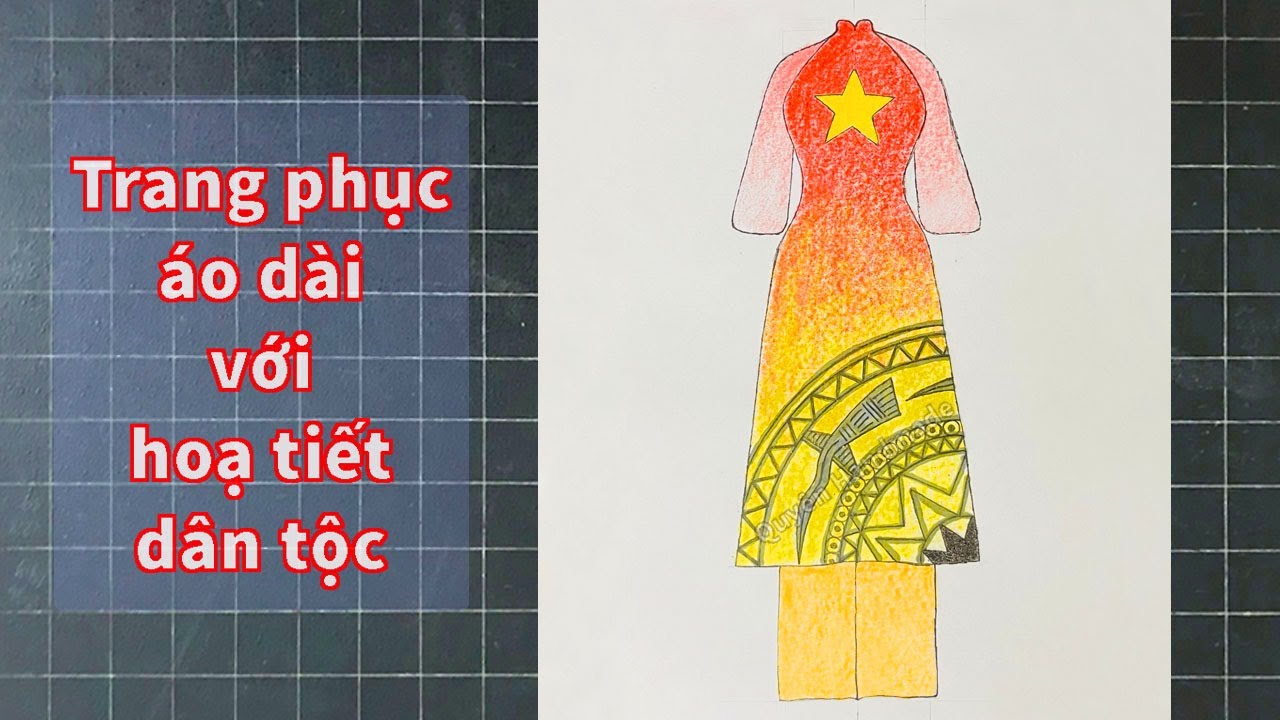 Họa tiết vẽ áo dài lớp 7