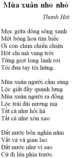 Hoàn cảnh sáng tác bài thơ Mùa xuân nho nhỏ Gallery 2