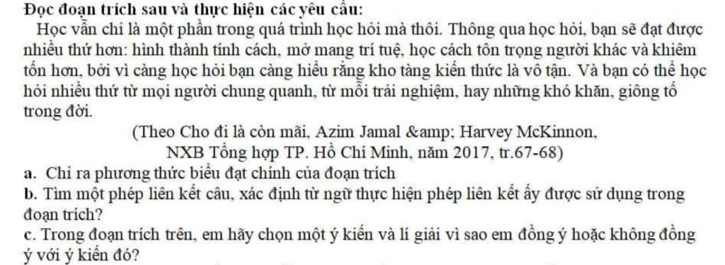 Học vẫn chỉ là một phần trong quá trình học hỏi mà thôi