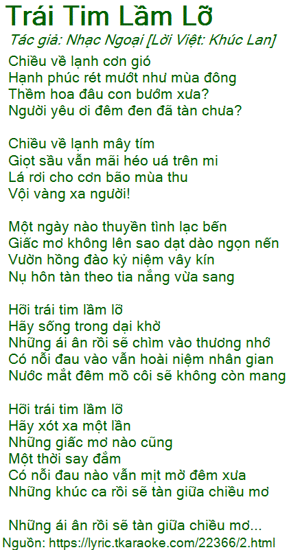 Hỡi Trái Tim Lầm Lỡ