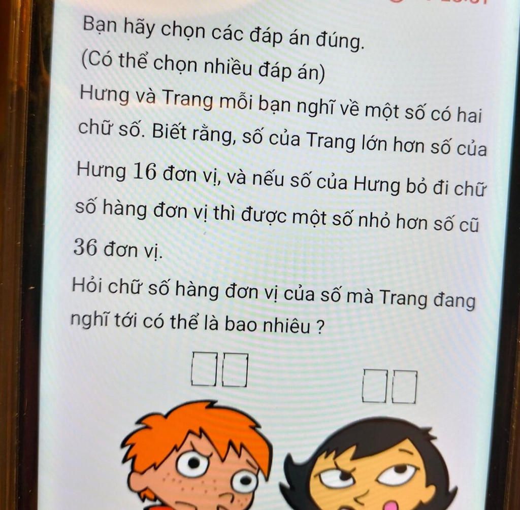 Hưng và Trang mỗi bạn nghĩ về một số có hai chữ số