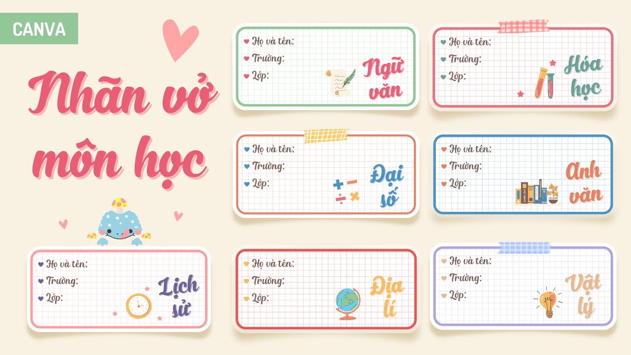 Mẫu Nhãn Vở Tự Làm Đẹp, Độc Đáo Và Tiết Kiệm Gallery 2