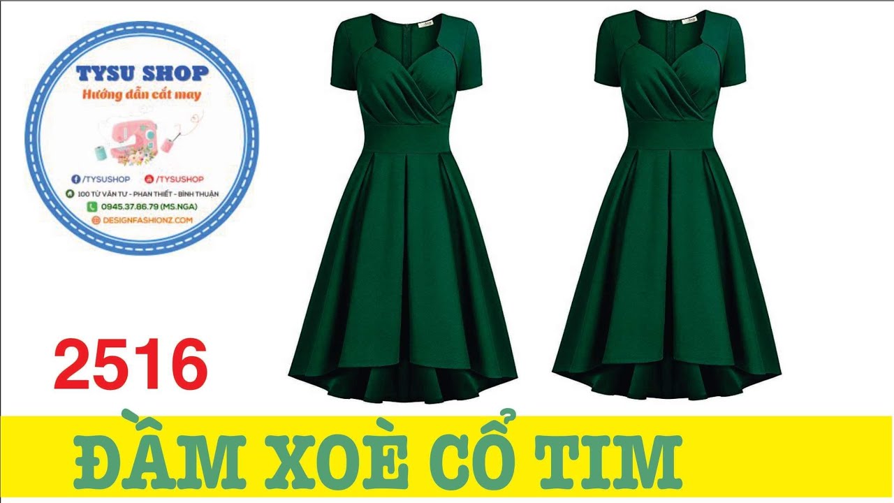 Hướng dẫn cắt may đầm xòe
