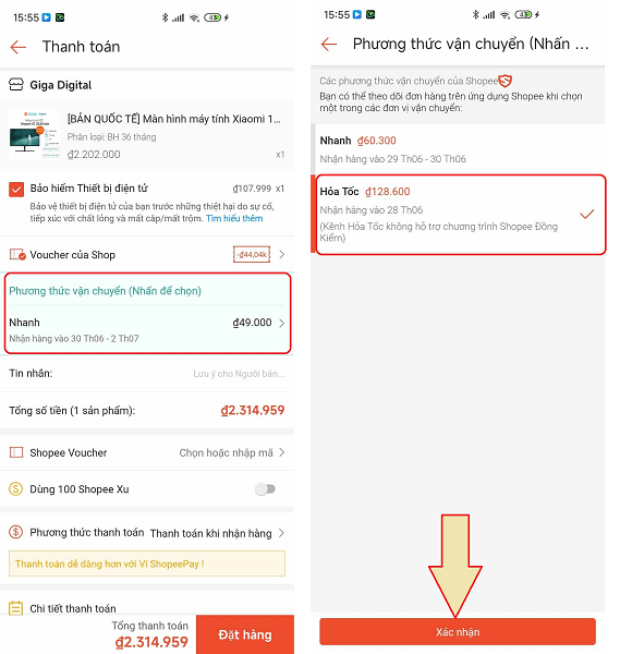 Cách đặt hỏa tốc trên Shopee Gallery 1
