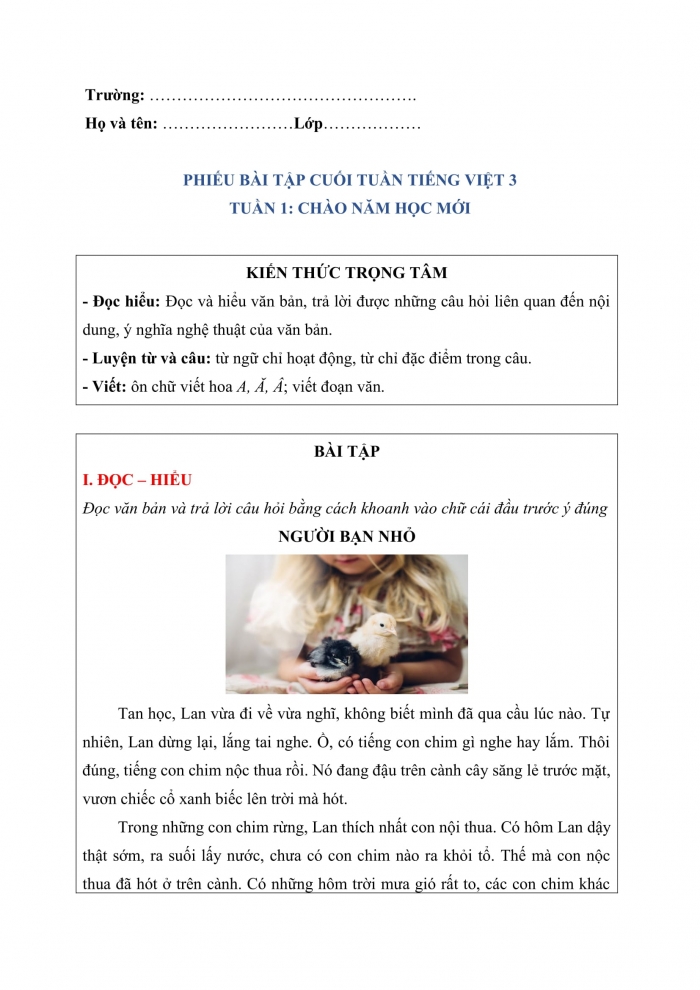 Bài tập cuối tuần Tiếng Việt lớp 3 Cánh Diều - Đáp án và hướng dẫn Gallery 2