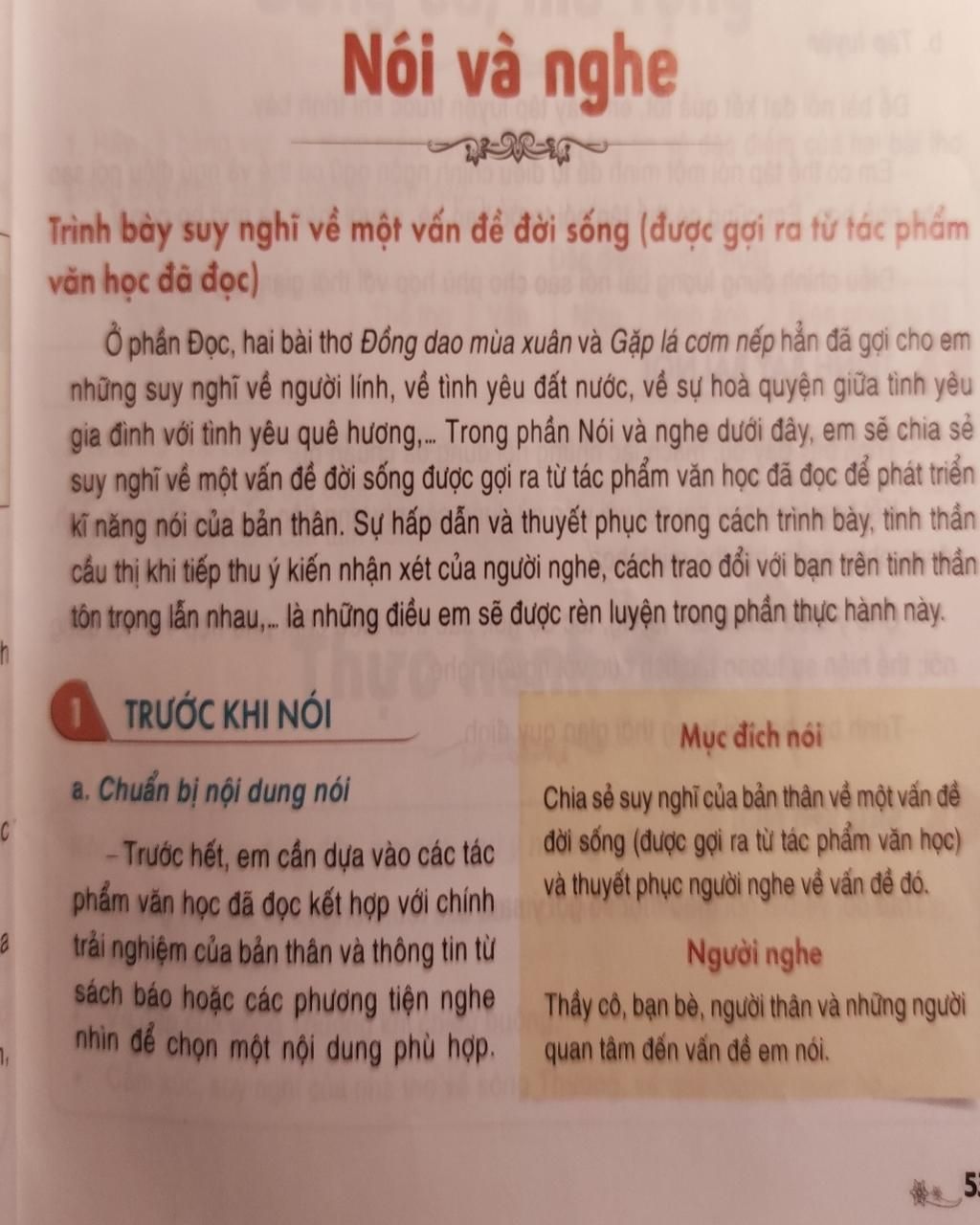 Soạn bài Nói và Nghe lớp 7 trang 53 Gallery 1