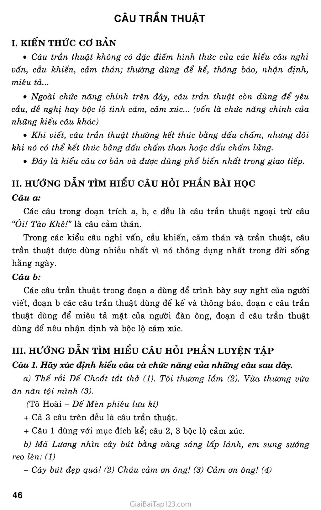 Soạn Văn 8 Câu Trần Thuật Ngắn Nhất Gallery 1