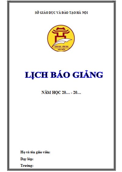Mẫu Bìa Lịch Báo Giảng Đẹp, Chuyên Nghiệp & Miễn Phí Gallery 1