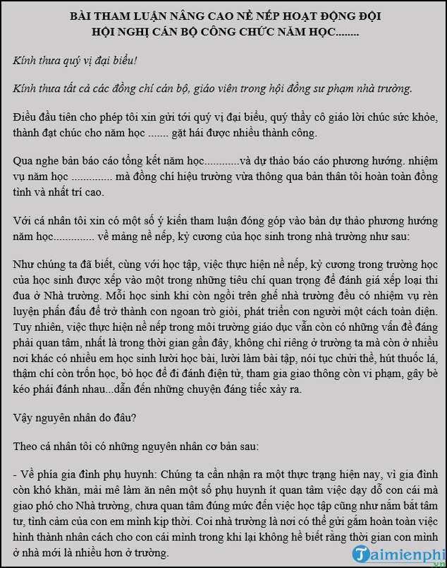Bài Tham Luận Mẫu: Cẩm Nang Viết Tham Luận Hay và Chuyên Nghiệp Gallery 2