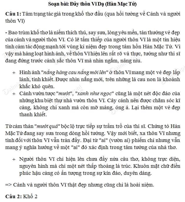 Soạn Văn Bài Đây Thôn Vĩ Dạ Gallery 2